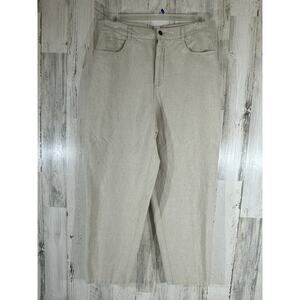 Talbots Womens‎ Pants Size 14 (31x28) Beige High Rise Linen Cotton Blend Tapered